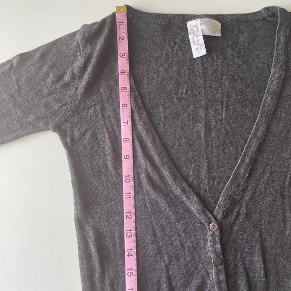DG | Y2K Grey V-Neck Lightweight Button Down Cardigan | Size S - Picture 9 of 12